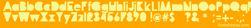 Travellers Font – Yellow Fonts on Orange Background