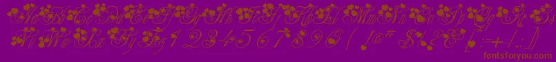 Fancyheartscript Font – Brown Fonts on Purple Background