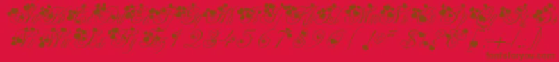 Fancyheartscript Font – Brown Fonts on Red Background