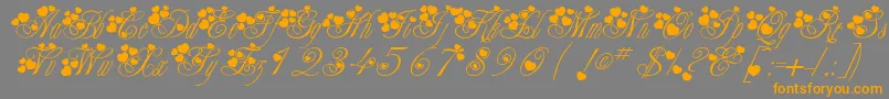 Fancyheartscript Font – Orange Fonts on Gray Background