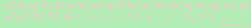 Fancyheartscript Font – Pink Fonts on Green Background