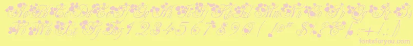 Saiba mais sobre a fonte Fancyheartscript Fonte Fancyheartscript – fontes rosa em um fundo amarelo