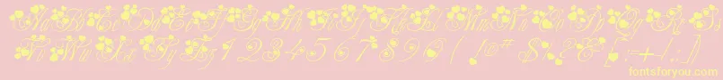 Fancyheartscript Font – Yellow Fonts on Pink Background