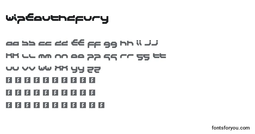 A fonte WipeoutHdFury – alfabeto, números, caracteres especiais