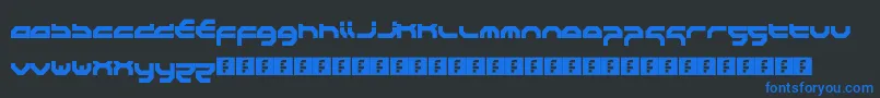 フォントWipeoutHdFury – 黒い背景に青い文字