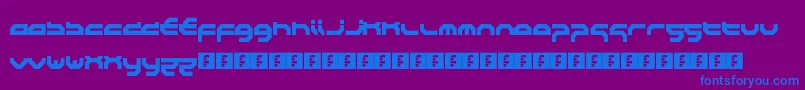 WipeoutHdFury-Schriftart – Blaue Schriften auf violettem Hintergrund