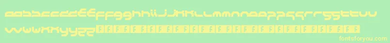 WipeoutHdFury-fontti – keltaiset fontit vihreällä taustalla