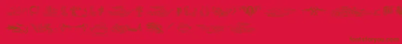 Aprendizcaligrafico-Schriftart – Braune Schriften auf rotem Hintergrund