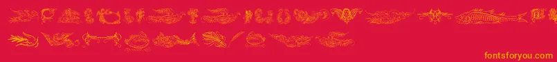 Aprendizcaligrafico Font – Orange Fonts on Red Background