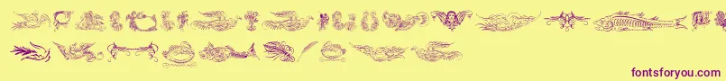 Aprendizcaligrafico Font – Purple Fonts on Yellow Background
