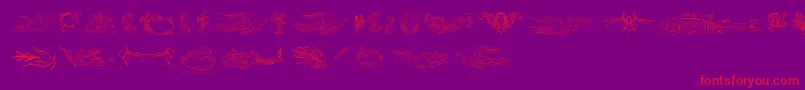 フォントAprendizcaligrafico – 紫の背景に赤い文字