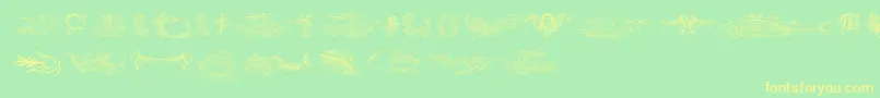 Aprendizcaligrafico Font – Yellow Fonts on Green Background