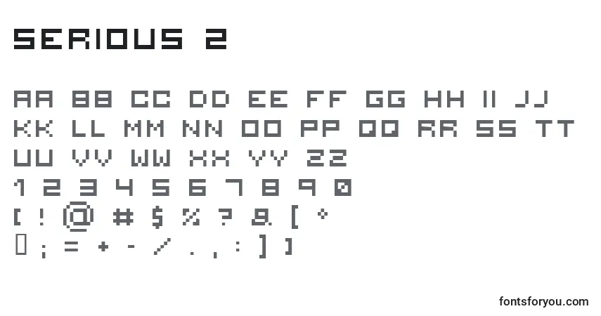 Schriftart Serious 2 – Alphabet, Zahlen, spezielle Symbole