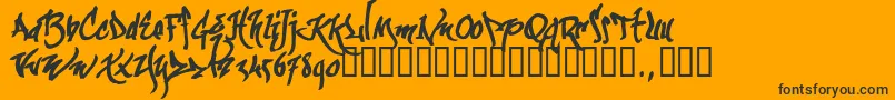 Kgraftrial-Schriftart – Schwarze Schriften auf orangefarbenem Hintergrund