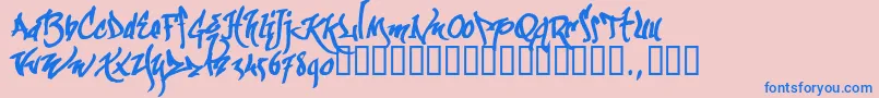 Kgraftrial-Schriftart – Blaue Schriften auf rosa Hintergrund