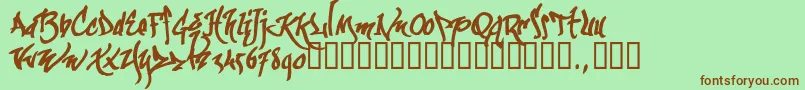 Kgraftrial Font – Brown Fonts on Green Background