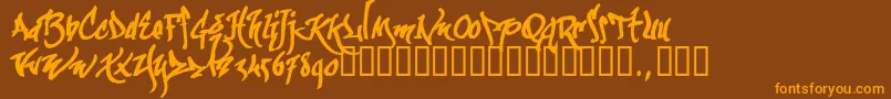 Kgraftrial Font – Orange Fonts on Brown Background