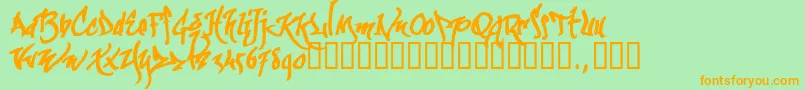 Kgraftrial Font – Orange Fonts on Green Background