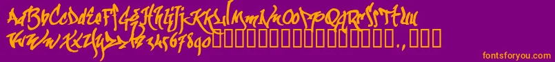 Kgraftrial Font – Orange Fonts on Purple Background