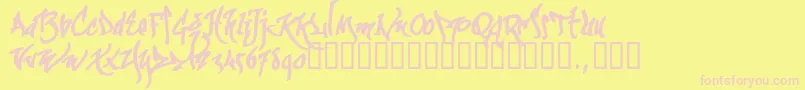 フォントKgraftrial – ピンクのフォント、黄色の背景