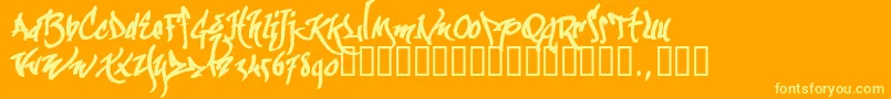 Kgraftrial Font – Yellow Fonts on Orange Background