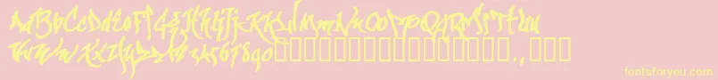 Kgraftrial-Schriftart – Gelbe Schriften auf rosa Hintergrund