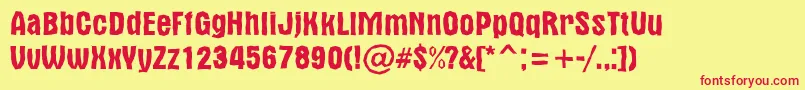AAlternabrkdemi Font – Red Fonts on Yellow Background