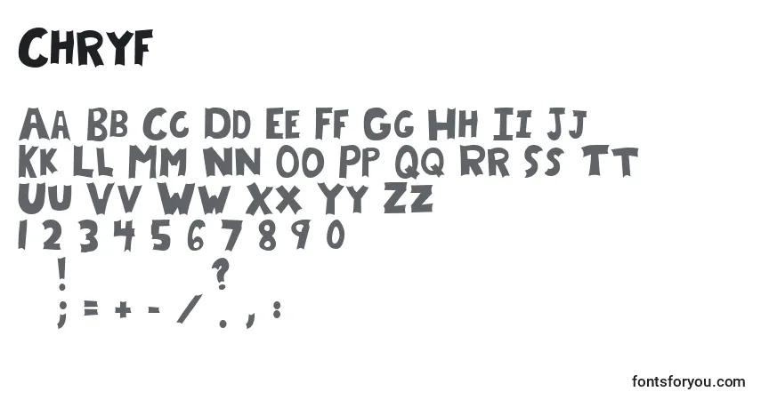 Chryf-fontti – aakkoset, numerot, erikoismerkit