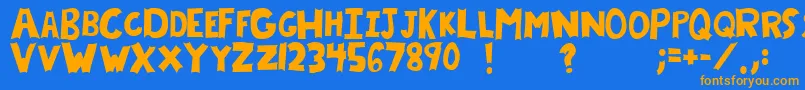 Chryf Font – Orange Fonts on Blue Background