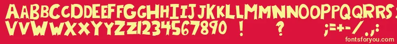 フォントChryf – 黄色の文字、赤い背景