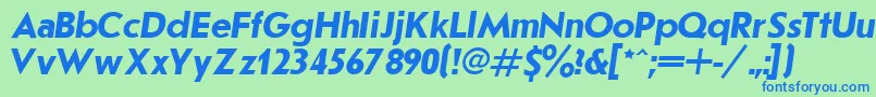 JournalSansserifBoldItalic.001.001 Font – Blue Fonts on Green Background