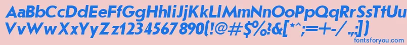 JournalSansserifBoldItalic.001.001-Schriftart – Blaue Schriften auf rosa Hintergrund