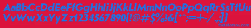 JournalSansserifBoldItalic.001.001 Font – Blue Fonts on Red Background