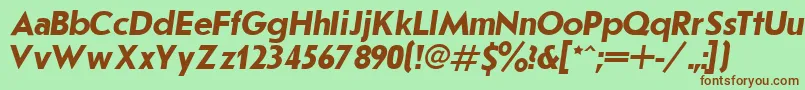 JournalSansserifBoldItalic.001.001 Font – Brown Fonts on Green Background