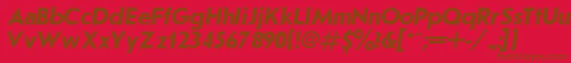 Czcionka JournalSansserifBoldItalic.001.001 – brązowe czcionki na czerwonym tle