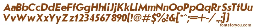 フォントJournalSansserifBoldItalic.001.001 – 白い背景に茶色のフォント