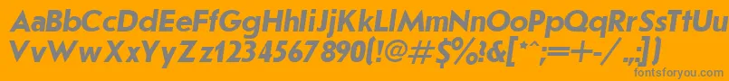 Czcionka JournalSansserifBoldItalic.001.001 – szare czcionki na pomarańczowym tle
