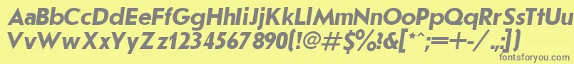 Шрифт JournalSansserifBoldItalic.001.001 – серые шрифты на жёлтом фоне