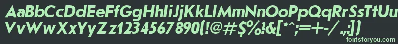 Шрифт JournalSansserifBoldItalic.001.001 – зелёные шрифты на чёрном фоне