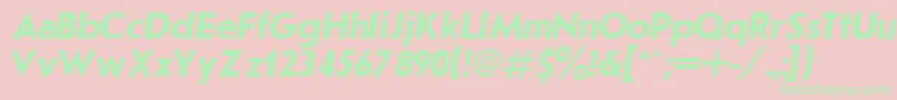 JournalSansserifBoldItalic.001.001-Schriftart – Grüne Schriften auf rosa Hintergrund
