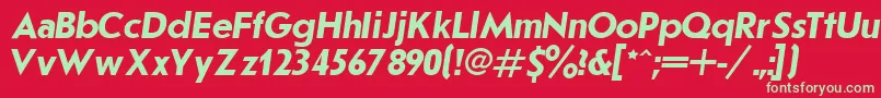 Czcionka JournalSansserifBoldItalic.001.001 – zielone czcionki na czerwonym tle
