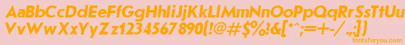フォントJournalSansserifBoldItalic.001.001 – オレンジの文字がピンクの背景にあります。