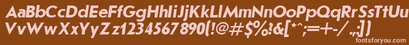 Шрифт JournalSansserifBoldItalic.001.001 – розовые шрифты на коричневом фоне