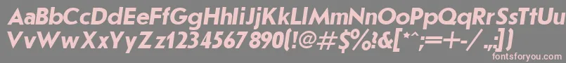 フォントJournalSansserifBoldItalic.001.001 – 灰色の背景にピンクのフォント