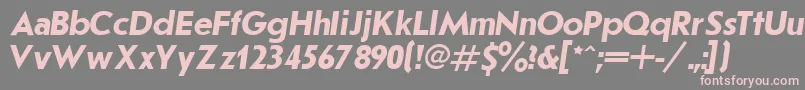 JournalSansserifBoldItalic.001.001 Font – Pink Fonts on Gray Background