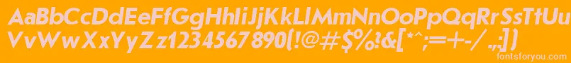 JournalSansserifBoldItalic.001.001-Schriftart – Rosa Schriften auf orangefarbenem Hintergrund