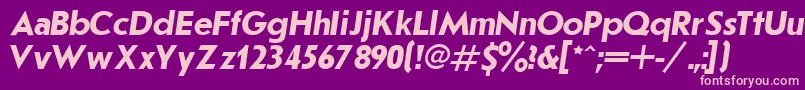 Шрифт JournalSansserifBoldItalic.001.001 – розовые шрифты на фиолетовом фоне