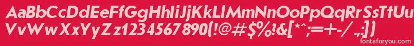 Czcionka JournalSansserifBoldItalic.001.001 – różowe czcionki na czerwonym tle