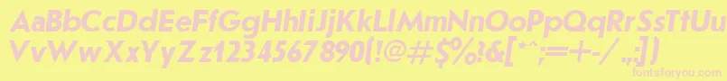 フォントJournalSansserifBoldItalic.001.001 – ピンクのフォント、黄色の背景