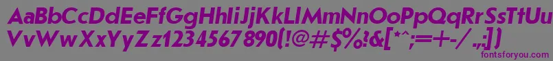 Czcionka JournalSansserifBoldItalic.001.001 – fioletowe czcionki na szarym tle